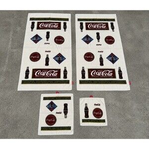 Vintage Coca-Cola Bath Towel Set 4 Pc Vintage Coke Bottle Logo Towels Washcloth